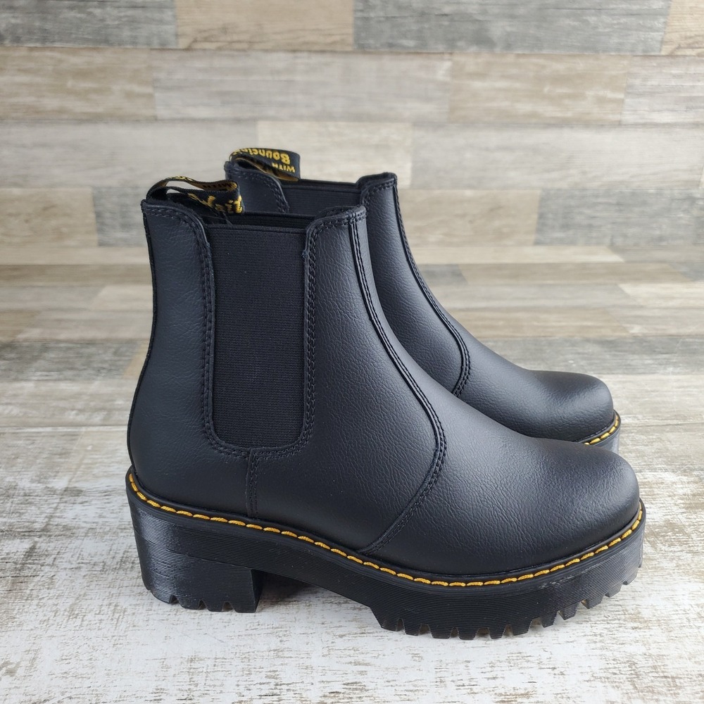Dr. Martens Athena Sanguine Womens Chelsea Boot Sz 8 Black Leather Platform Sole